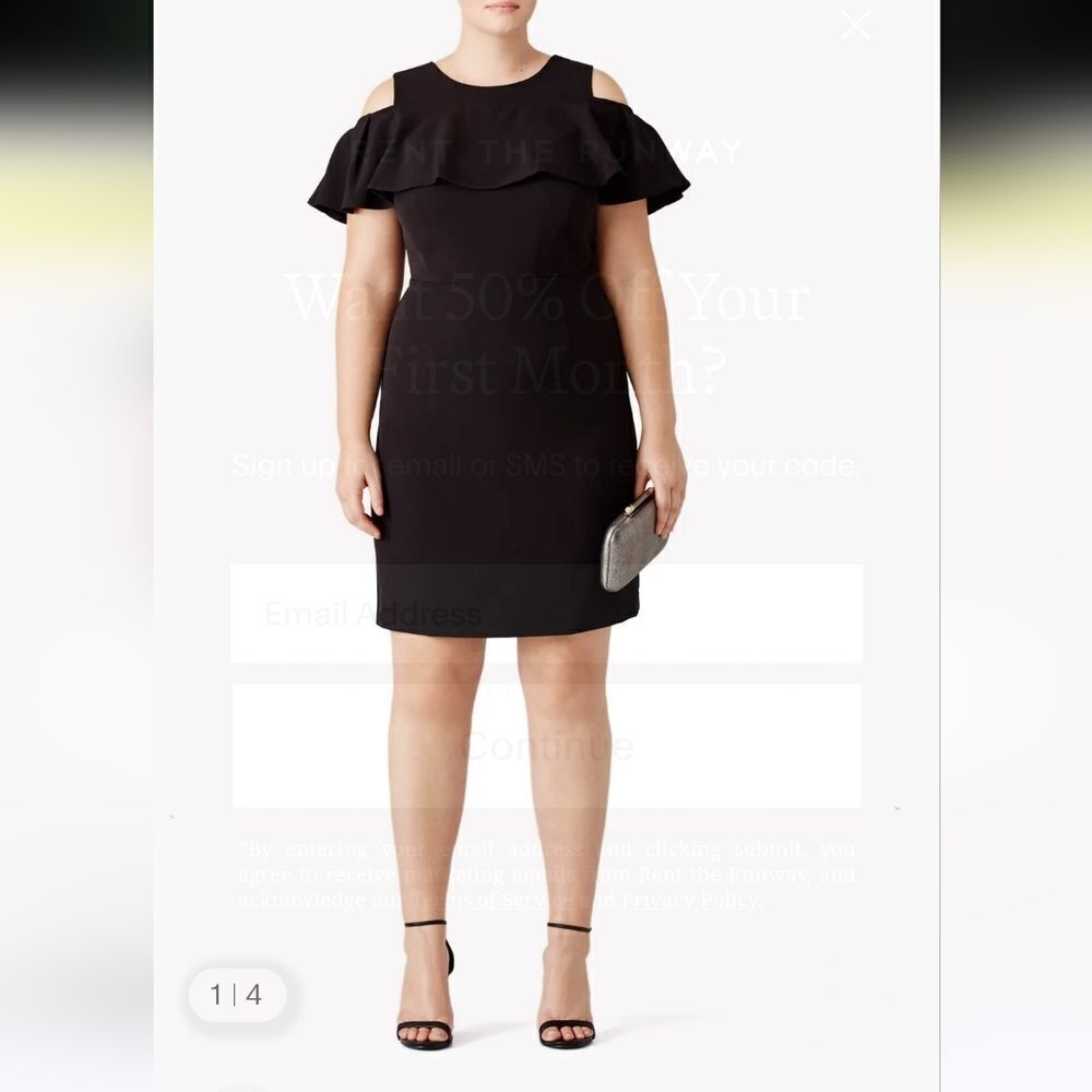 Eloquii Cold Shoulder Ruffle Sheath Dress In Black Plus Size 22